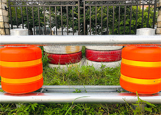 Good price Color anaranjado rojo de la barrera de EVA Foam Filled Rotating Safety de la piel de la PU libre en línea