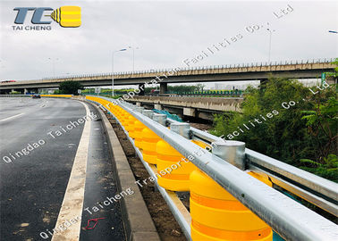 comprar Amarillo galvanizado de los rodillos del sistema de barrera del rodillo de la seguridad del carril PU a prueba de herrumbre online manufacture